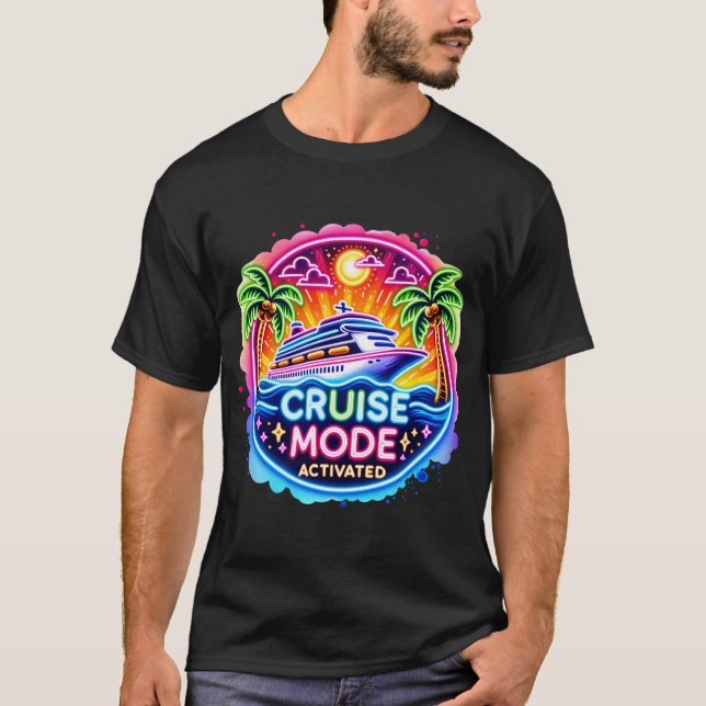 T-shirt Croisière Mode Activé Neon | Bateau de Croisière (Devant)