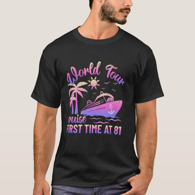 T-shirt Croisière Mondiale Première Fois À 81 Crusing Fami (Devant)