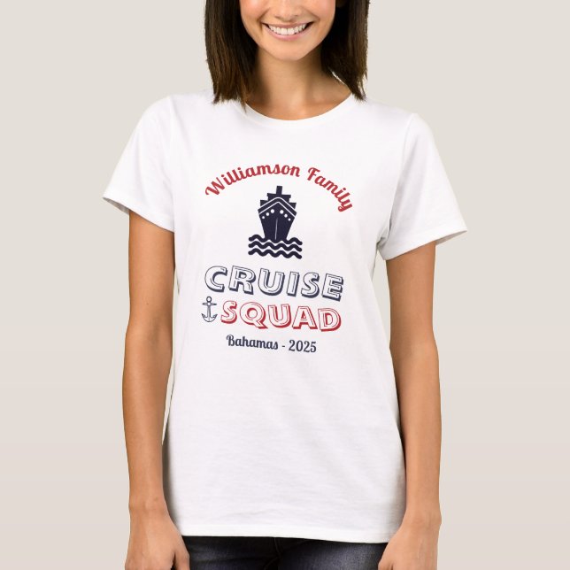 T-shirt Croisière personnalisée de la famille des équipes (Devant)