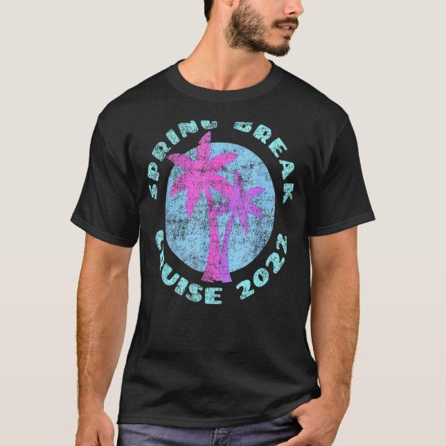 T-shirt Croisière Spring Break 2022 Island Palm Tree Vinta (Devant)