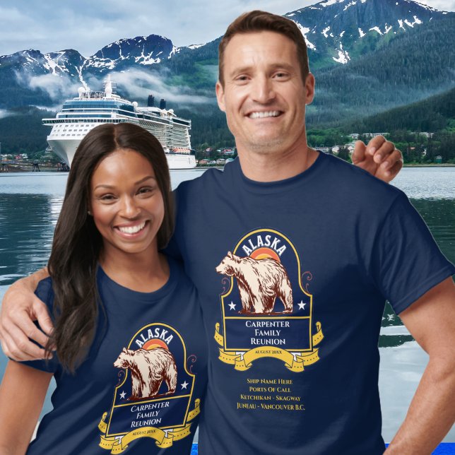 T-shirt Croisière sur la famille des ours de l'Alaska (Custom Cruise Alaska Shirts - For reunions, families and couples. )