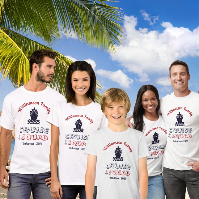 T-shirt Croisière sur mesure personnalisée en équipe famil (Cruise Family Reunion Shirts for the whole Cruise Squad. With your family or personal name. Colorful)