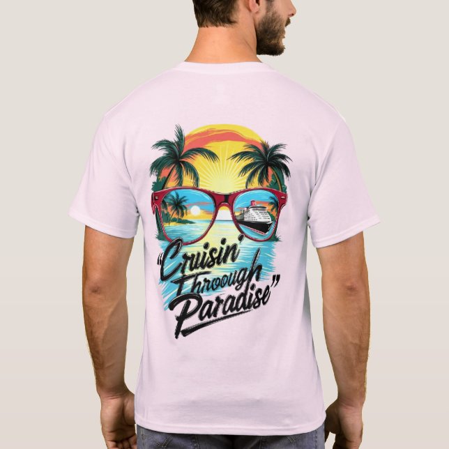 T-shirt Croisine" à travers le paradis : Vibes d'évasion t (Dos)