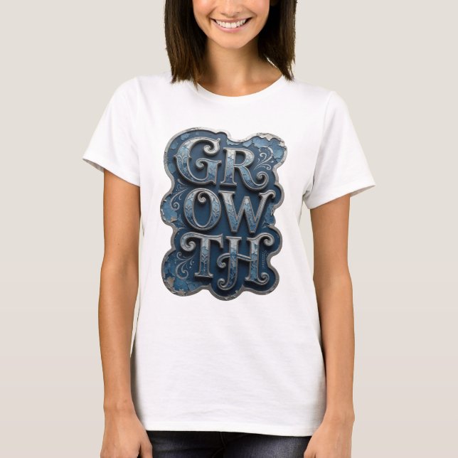 T-shirt Croissance Argentée GRAS Design Moderne (Devant)
