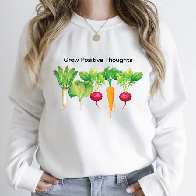 T-shirt Croissance des pensées positives / Jardinier biolo (Grow Positive Thoughts / Organic Gardener White T-Shirt)