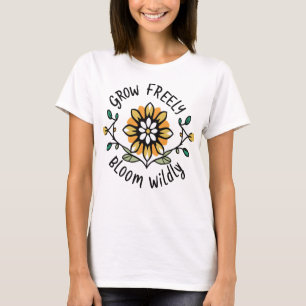 T-shirt Croissance Librement Fleurie