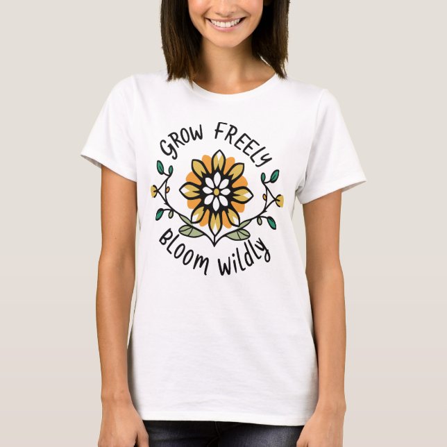 T-shirt Croissance Librement Fleurie (Devant)