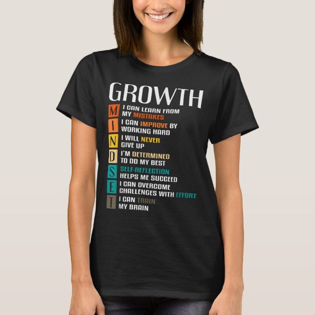 T-shirt Croissance Mindset Définition Tee Inspiration Moti (Devant)