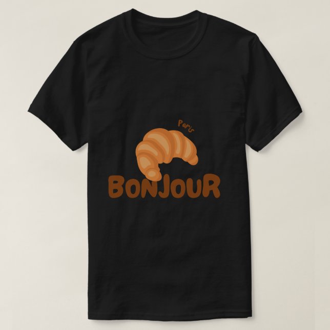 T-shirt Croissant 🥐 bonjour  (Design devant)