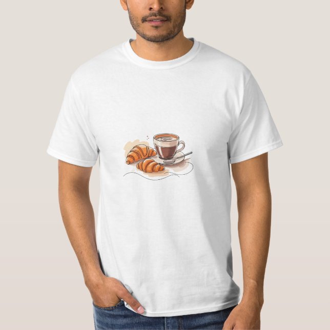 T-shirt croissant café (Devant)