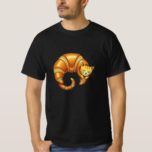 T-shirt Croissant Dormir Chat - Drôle Mignonne Amoureux de