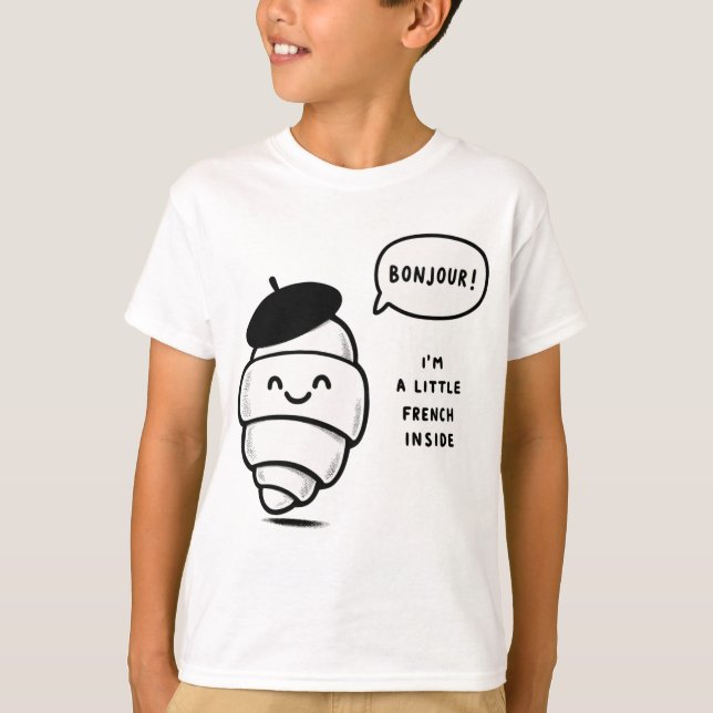 T-shirt Croissant français Whimsical (Devant)