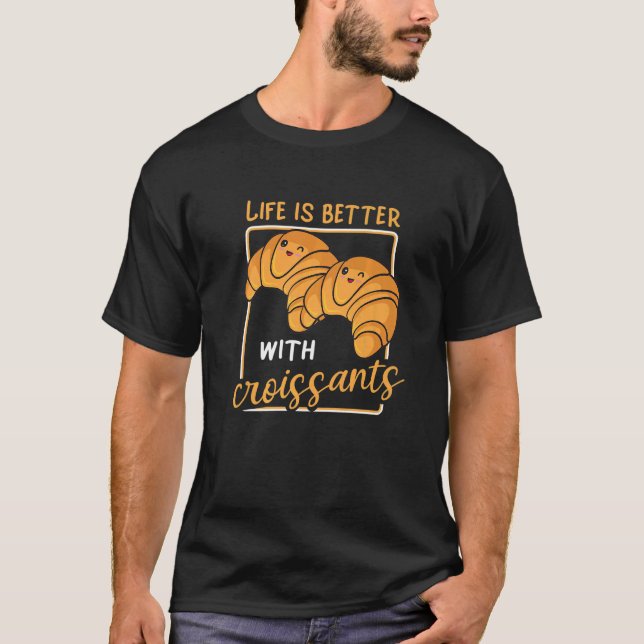 T-shirt Croissant Matin Petit Déjeuner Restauration Baking (Devant)