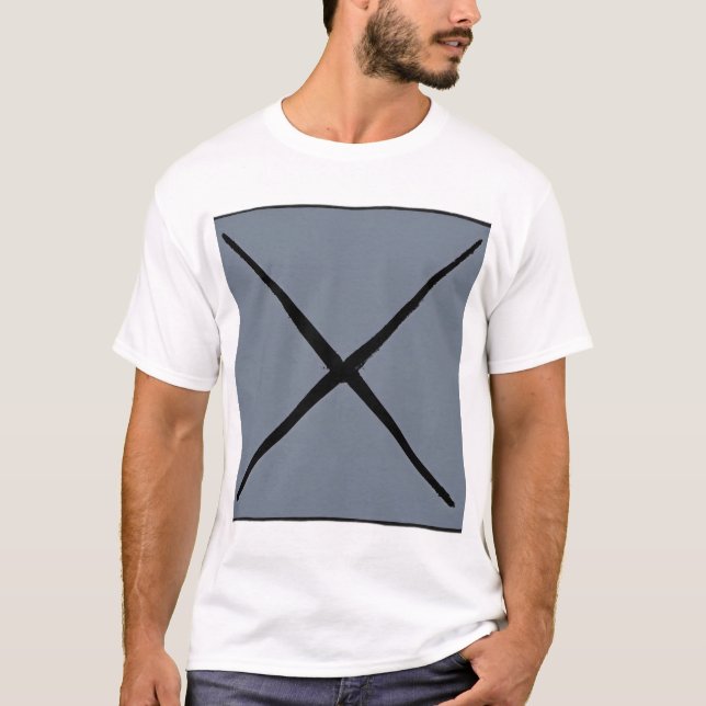 T-shirt Croix Abstraite minimaliste (Devant)