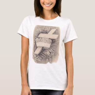 T-shirt Croix avec couronne et victoire