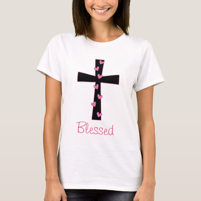 T-shirt Croix bénie de coeur (Devant)