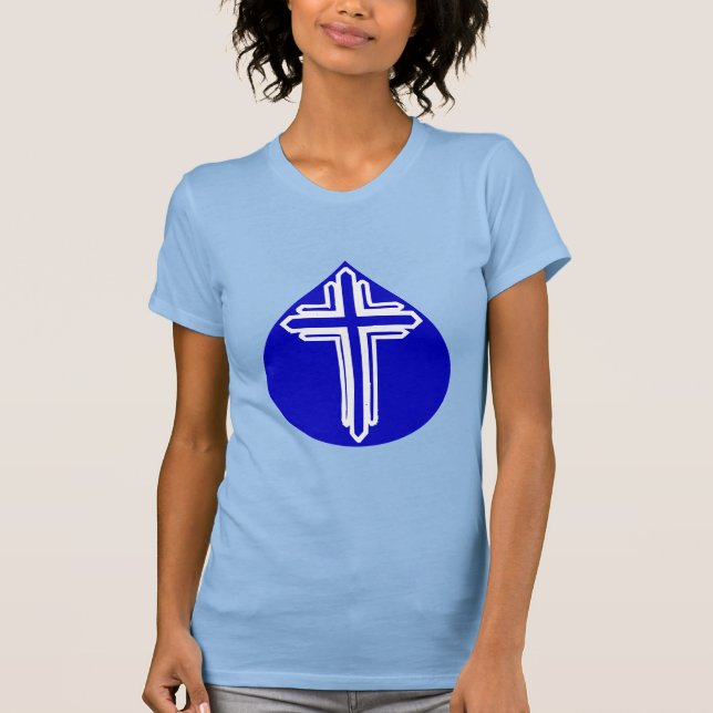T-shirt Croix blanche larme bleue (Devant)