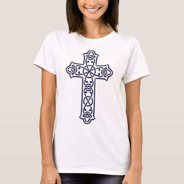 T-shirt Croix celtique bleue (Devant)