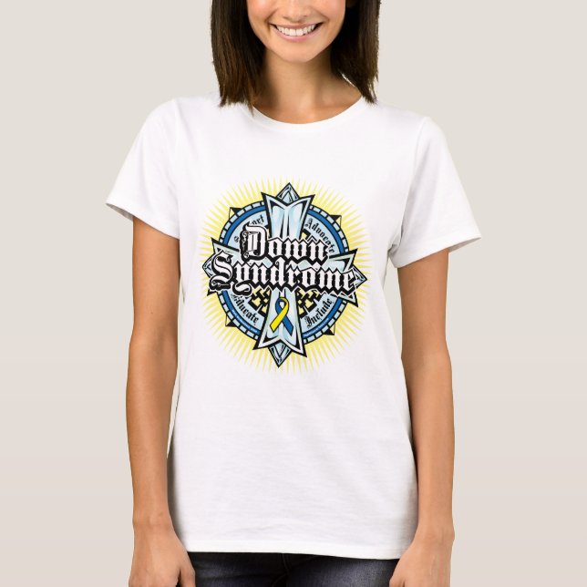 T-shirt Croix celtique de syndrome de Down (Devant)