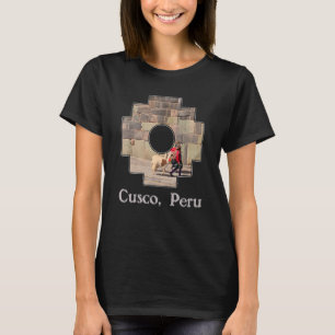 T-shirt Croix Chakana Inca À Cusco Pérou Llama Andina Femm