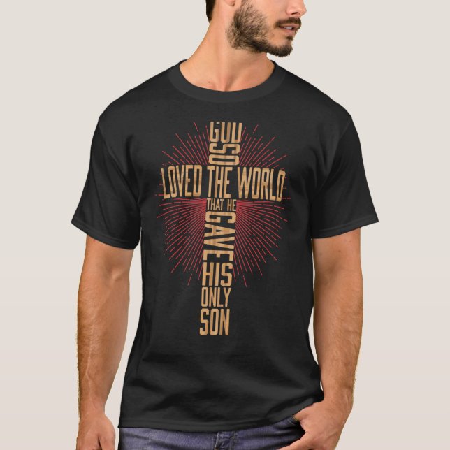 T-shirt Croix chrétienne Bible Verse Écriture Foi (Devant)