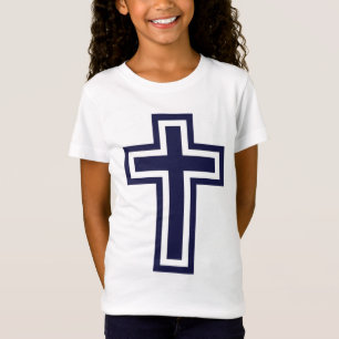 T-Shirt Croix chrétienne bleue différentes variantes