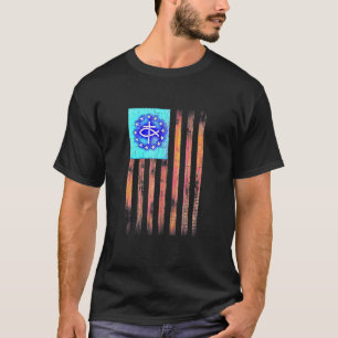 T-shirt Croix chrétienne Christ Poisson Drapeau patriotiqu