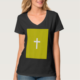 T-shirt Croix chrétienne Crucifix Fond vert Jésus Ev