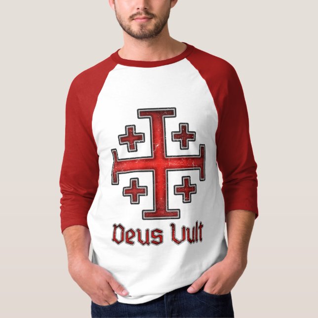 T-shirt Croix chrétienne de Croisé Templier de Jérusalem C (Devant)