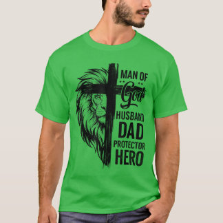 T-shirt Croix Chrétienne Homme de Dieu Mari Papa Protecteu