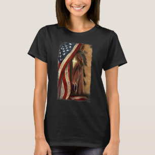 T-shirt Croix chrétienne Jésus Croix de cheval patriotique