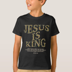 T-shirt Croix chrétienne Jésus roi camouflage