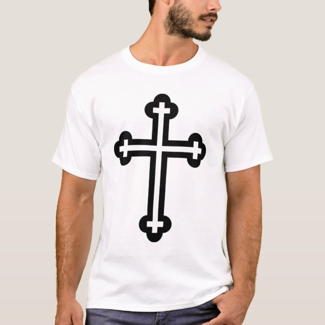 T-shirt Croix chrétienne noire (Devant)