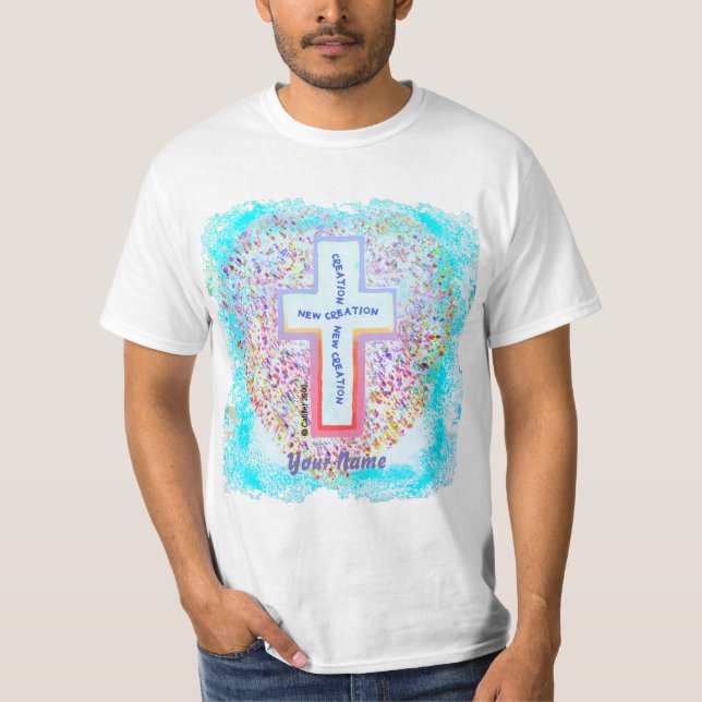 T-Shirt Croix Chrétienne Nouvelle Création (Devant)