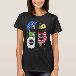 T-shirt Croix chrétienne patriotique de la foi, de la fami