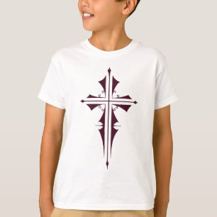 T-shirt Croix chrétienne pourpre