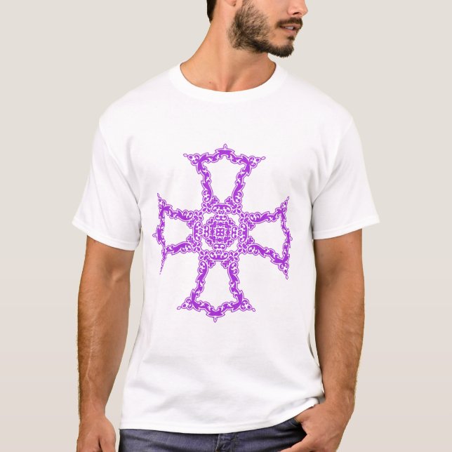 T-shirt Croix chrétienne rose (Devant)