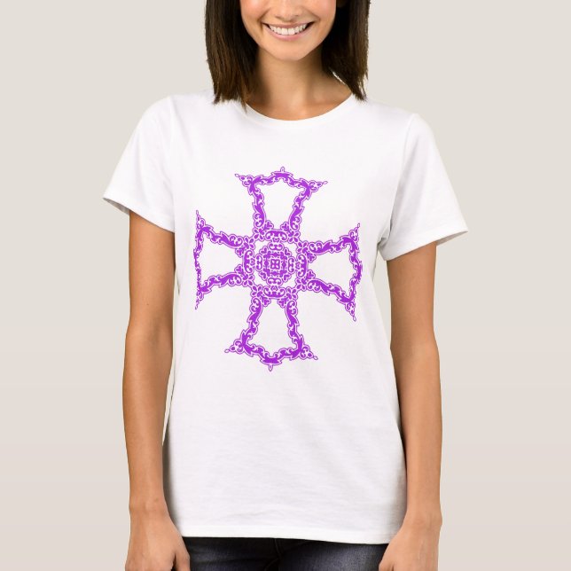 T-shirt Croix chrétienne rose (Devant)