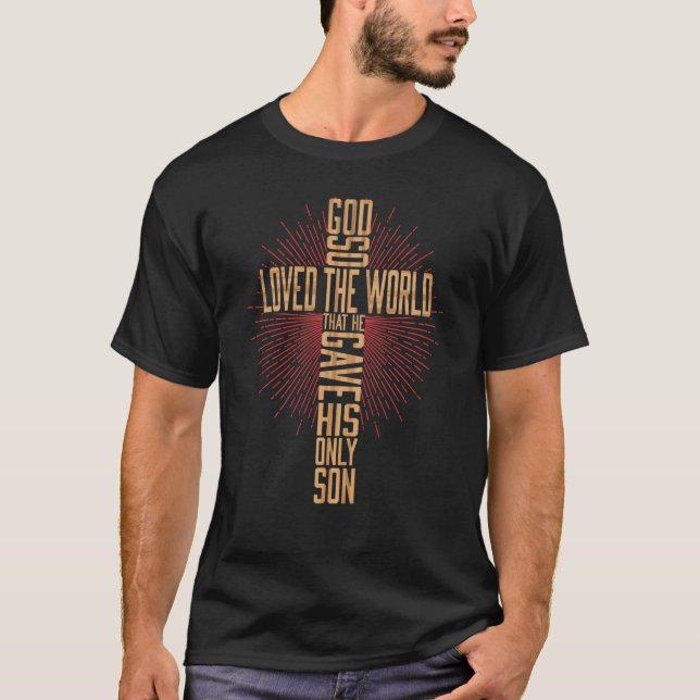 T-shirt Croix chrétienne verset biblique Écriture Foi (Devant)