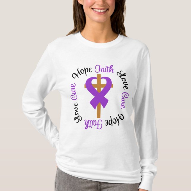 T-shirt Croix d'amour d'espoir de foi de maladie de Crohn (Devant)