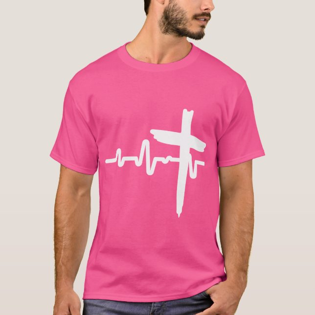 T-shirt Croix de coeur Jésus Christ (Devant)