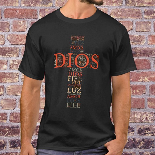 T-shirt Croix de Dieu et de la foi Chrétienne Espagnol hom (Créateur téléchargé)