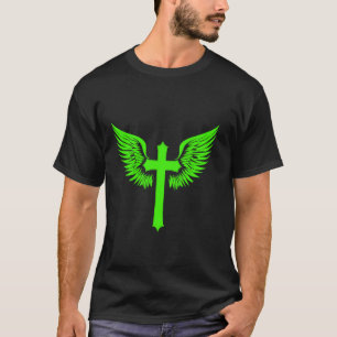 T-shirt Croix de Jésus avec ailes d'ange Graphique chrétie