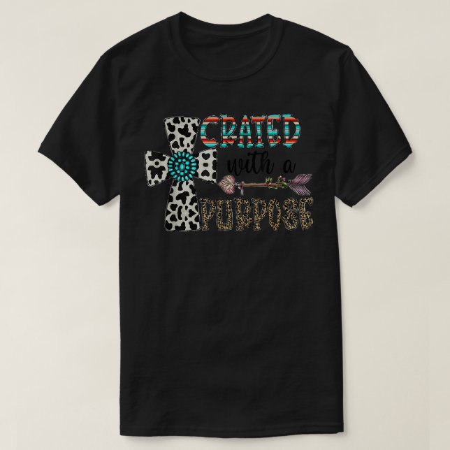 T-shirt Croix de la foi léopard occidentale Créée avec (Design devant)