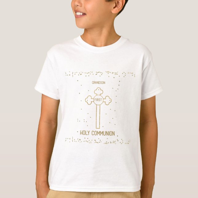 T-shirt Croix de la première sainte communion de grand-fil (Devant)