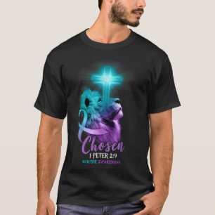T-shirt Croix de lion chrétien Verset biblique religieux S