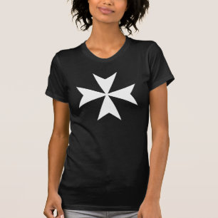 T-shirt Croix de Malte blanche