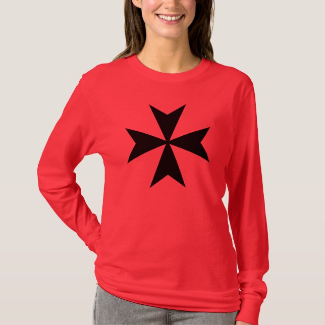 T-shirt Croix de Malte noire (Devant)