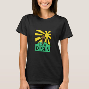T-shirt Croix de Pâques Religieux Pâques Il Est Ressuscité