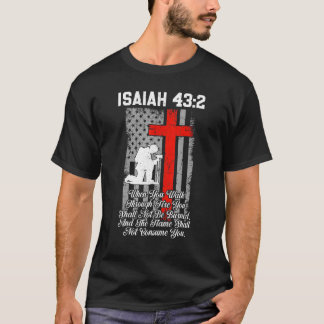 T-shirt Croix de pompier du drapeau américain patriotique